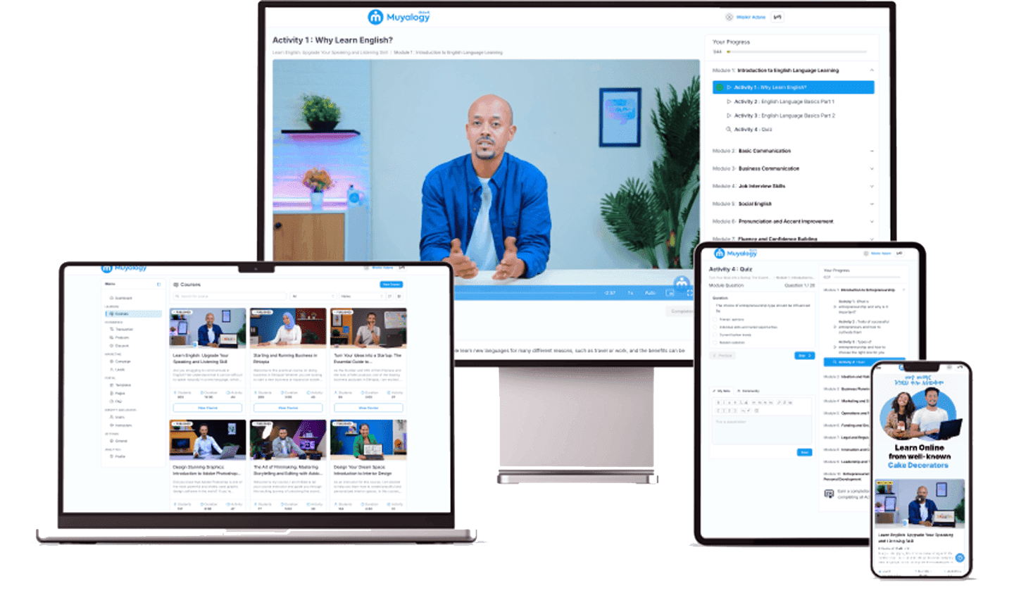 Jiret Learning Platform Showcase on Multiple Devices